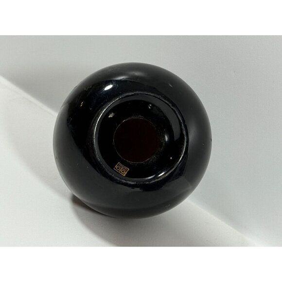 Mid Century Takahashi Black Lacquered Teardrop Salt & Pepper Shakers Japan FLAWS - Picture 6 of 14